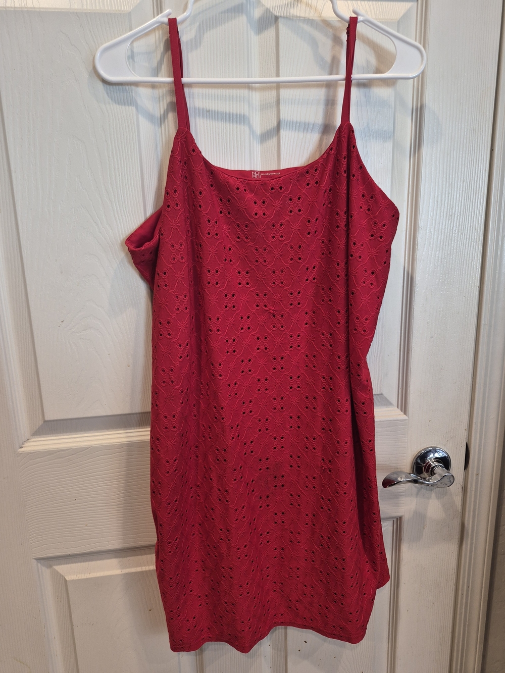 5/25 No Boundaries Red Eyelet Spaghetti Strap Mini Dress